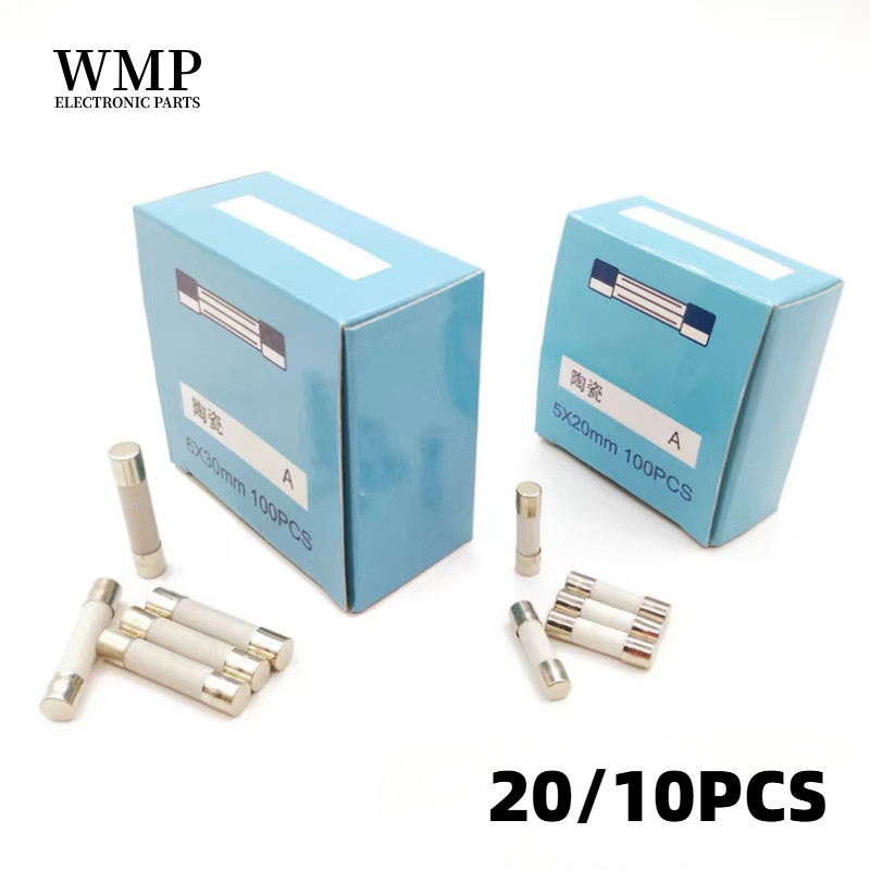 20/10 ชิ้นเซรามิคฟิวส์หลอด Fast Blow Tube ฟิวส์ 6x30 มม.5x20 มม.250V 1A/2A/3A/4A/5A/6A/8A/10A/15A/20A