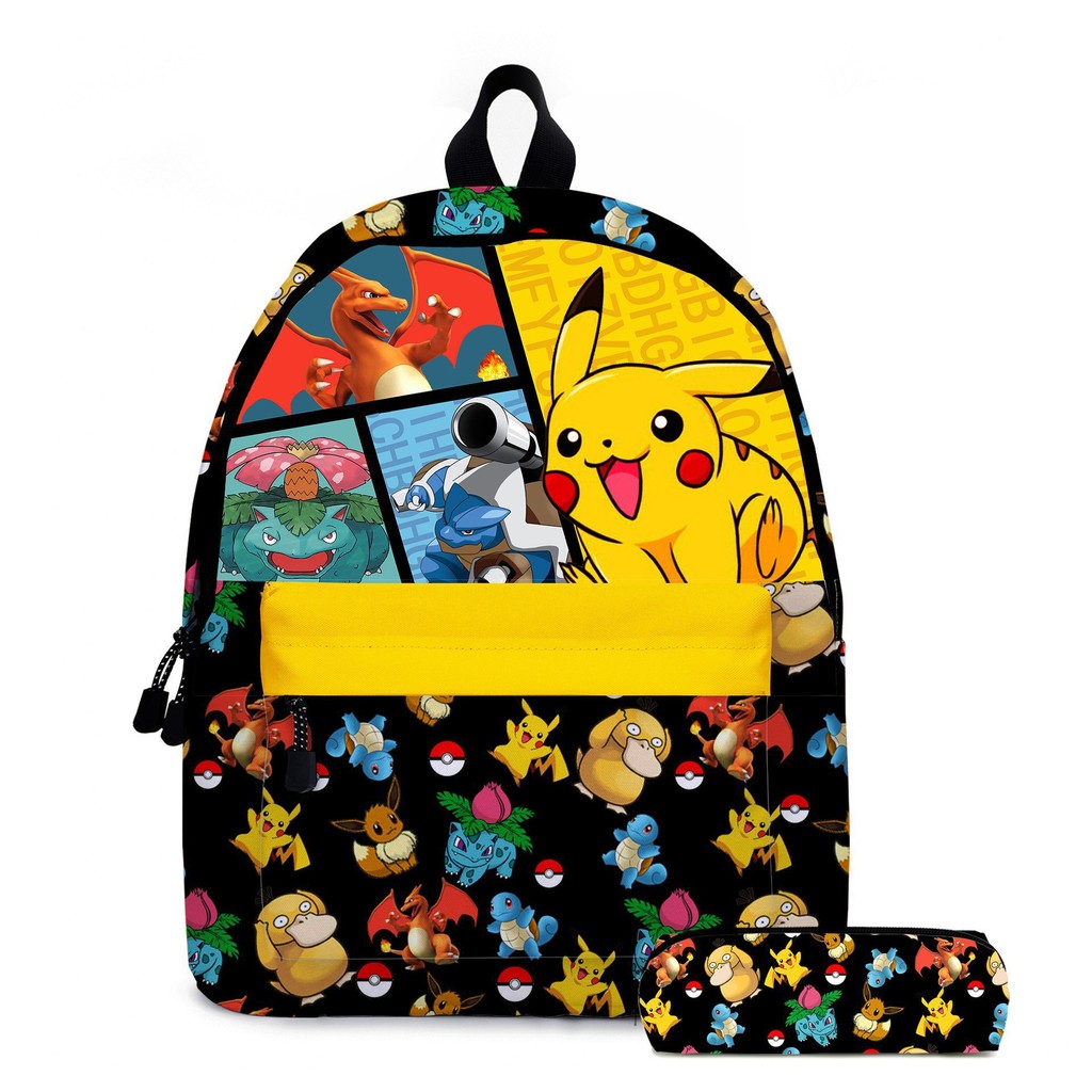 Pokemon Elementary School Students กระเป๋านักเรียน Pokémon Pikachu Backpack+กล่องดินสอ+กระเป๋าใส่ข้าวกลางวัน ราคา ถูกที่สุด ดีลบีเคเค แกลเลอรีภาพที่ 6