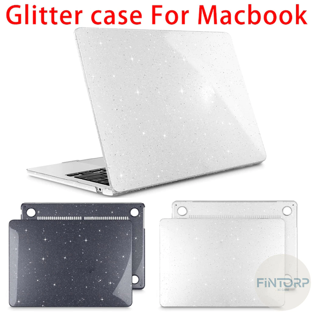 เคสโน๊ตบุ๊คกลิตเตอร์ for Macbook Air 13.3 M1 A2179 A2337 Pro 13 14 15 16 A2251 A2338 13.6 M2 M3 M4 M5 ฟิล์มกันกระแทก