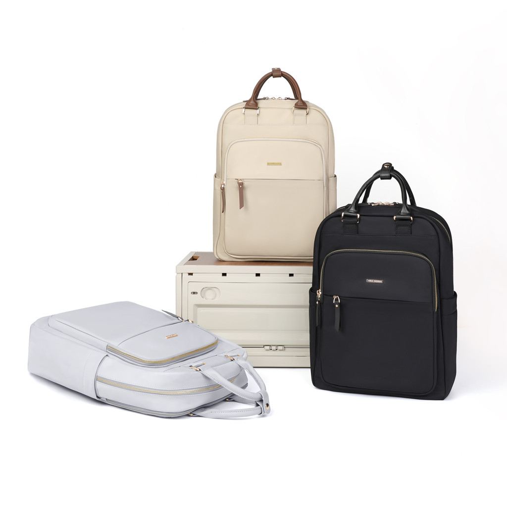 Full DESIGN Natalie กระเป๋าเป้สะพายหลังกันน้ําพอดีแล็ปท็อป 15 นิ้ว