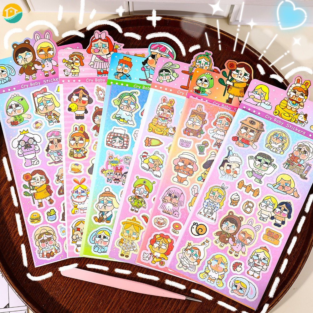 9sheepts Crybaby ชุดสติกเกอร์การ์ตูนเครื่องเขียนนักเรียนน่ารักอะนิเมะ Graffiti Decals สําหรับแล็ปท็อปกระเป๋าเดินทางสมุดภาพตกแต่งไม่ทําซ้ํา