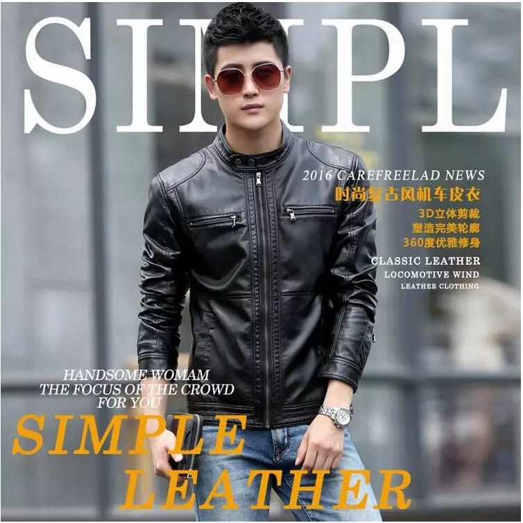 ล่าสุด Al-Leather เสื้อแจ็คเก็ตหนังผู้ชาย Vector สีดําสีน้ําตาล Tan S/M/L/Xl/Xxl/3Xl