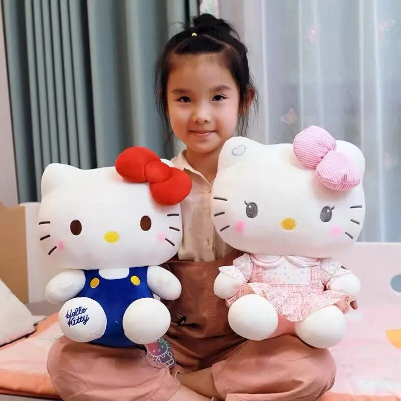 Hello Kitty อะนิเมะ Hello Kitty ตุ๊กตาของเล่น Plushier หมอนนุ่มของขวัญวันเกิดสําหรับสาว Kawaii Hello Kitty ตุ๊กตา Plush