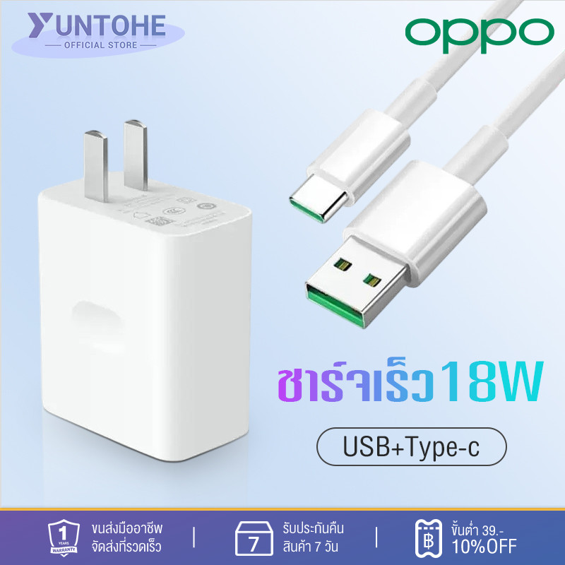 ชุดชาร์จ OPPO หัวชาร์จ + สายชาร์จ Type C ชาร์จซุปเปอร์แฟลช 80W สายเคเบิลอลูมิเนียมฟอยล์ ทนทานและป้องกันการโค้งงอ