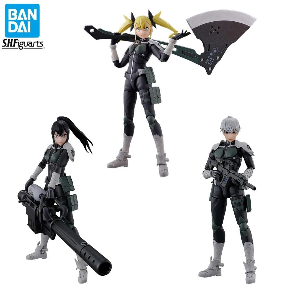 Bandai SHFiguarts Kikoru Shinomiya & Reno Ichikawa & Mina Ashiro (Kaiju No. 8) SHF อะนิเมะ Action Figure ของเล่นพร้อมกล่อง