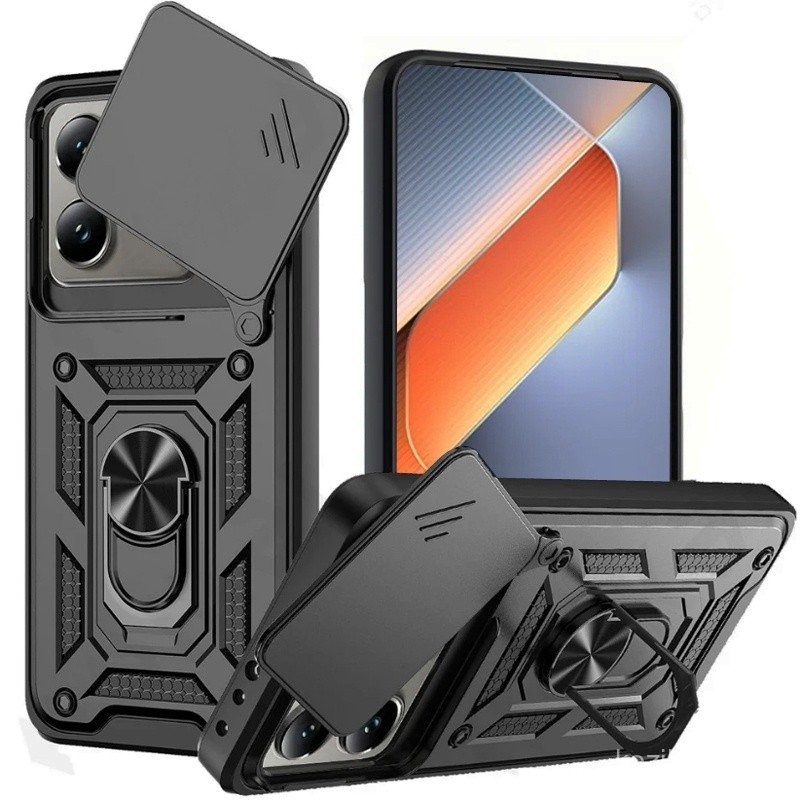กันกระแทก Heavy Hard ปลอกเคสพร้อมขาตั้งโลหะสำหรับ tecno pova 6 Pro pova 5 Spark 30C Spark Go 2025