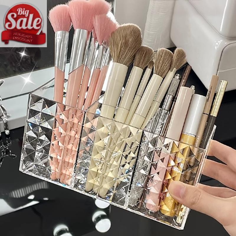 Af โปร่งใส Lip เครื่องสําอางแต่งหน้าแปรงแต่งหน้าอะคริลิคเครื่องมือกล่องเก็บกรณี Make-up ผู้ถือแปรงตาราง Organizer เครื่องมือแต่งหน้า A