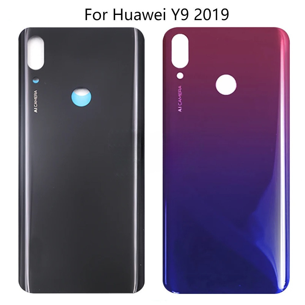 แบตเตอรี่สําหรับ Huawei Y9 2019 JKM LX1 LX2 LX3 แบตเตอรี่ปกหลัง 3D ด้านหลังแผงกระจก