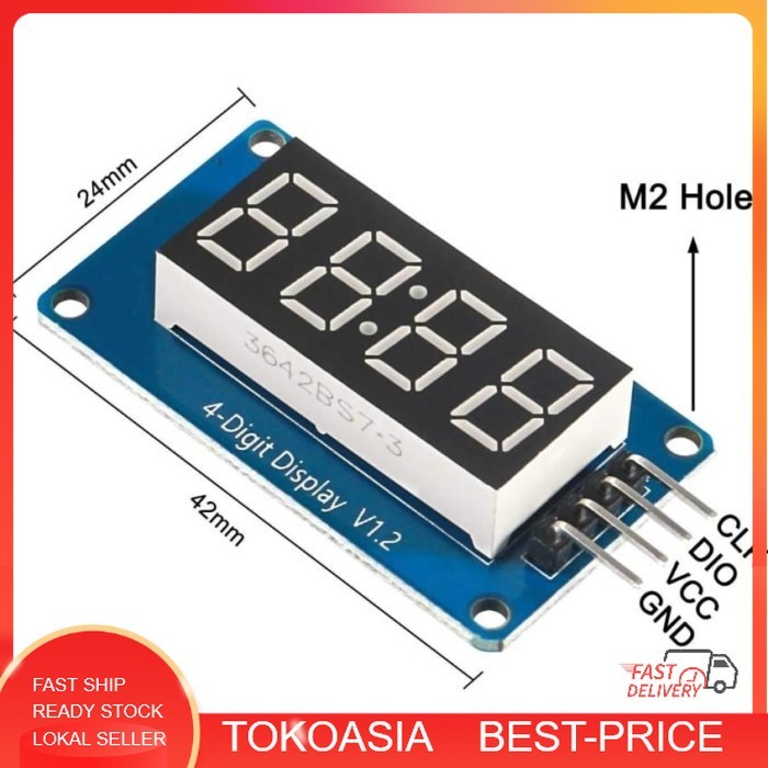 TM 1637 Clock Module 4 หลัก Arduino Raspberry Pi Timer Clock