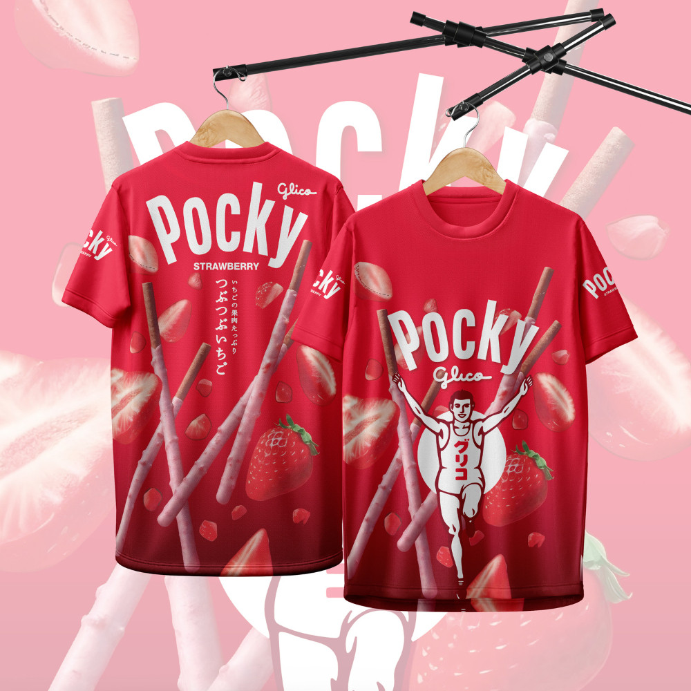 Begin Sportswear(บีกิน สปอร์ตแวร์) เสื้อกีฬา ลาย ป๊อกกี้ รสสตรอเบอร์รี่ Pocky 108