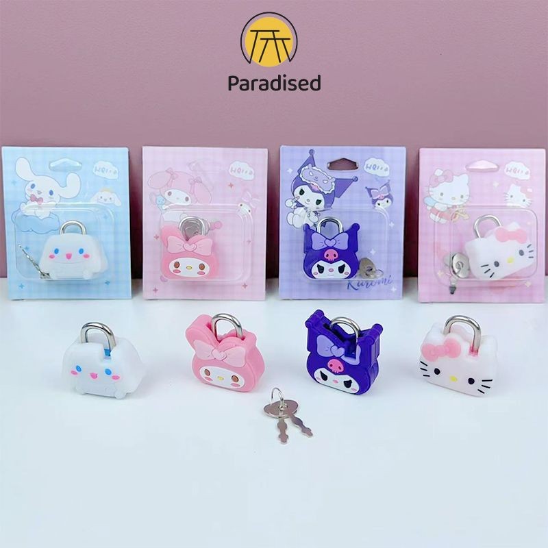 น่ารักการ์ตูน Sanrio กุญแจล็อคเครื่องเขียนแบบพกพาล็อคนักเรียนหอพักมินิตู้ล็อคParadised
