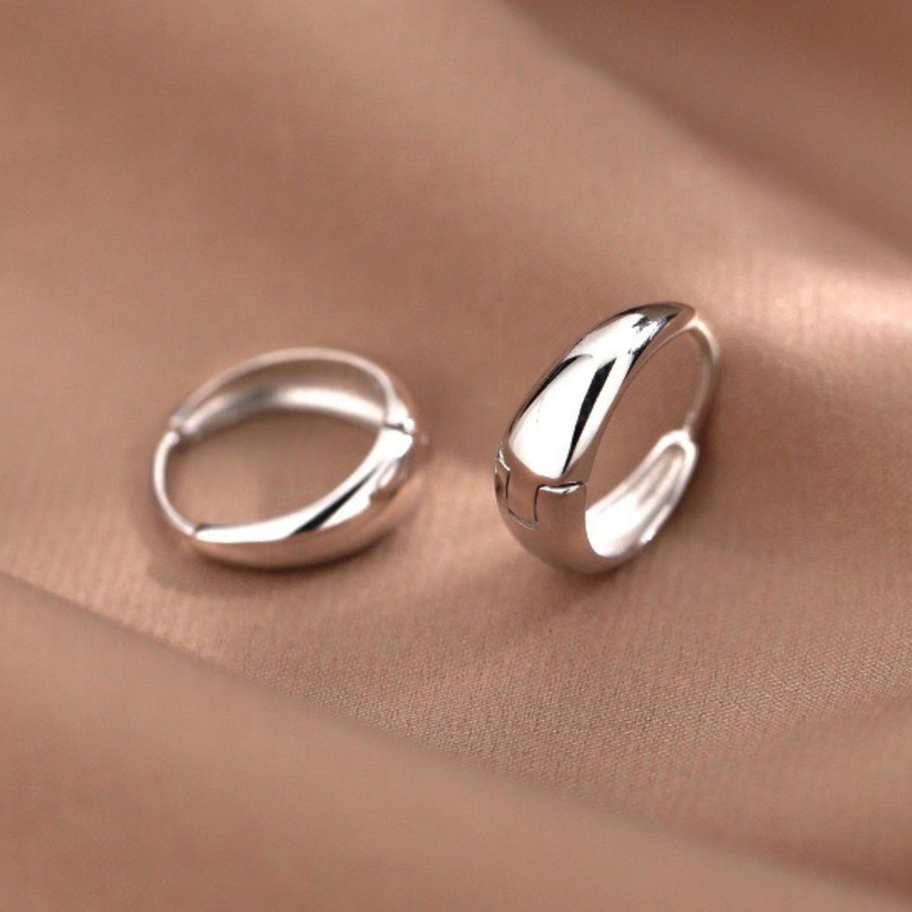 URPALS ต่างหูห่วงเงิน sterling 92.5% ทั้งตัวเรือน พร้อมส่งทั้ง 2 ขนาด