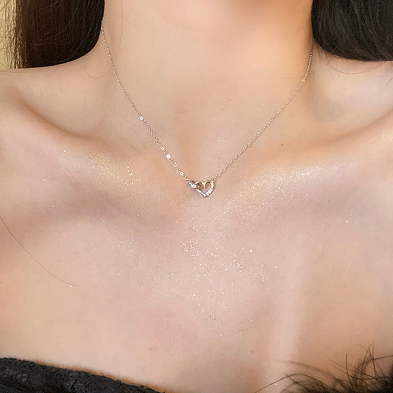 สร้อยคอหัวใจวงกลม เครื่องประดับ สไตล์เกาหลี แฟชั่น น่ารัก สวย สำหรับผู้หญิง