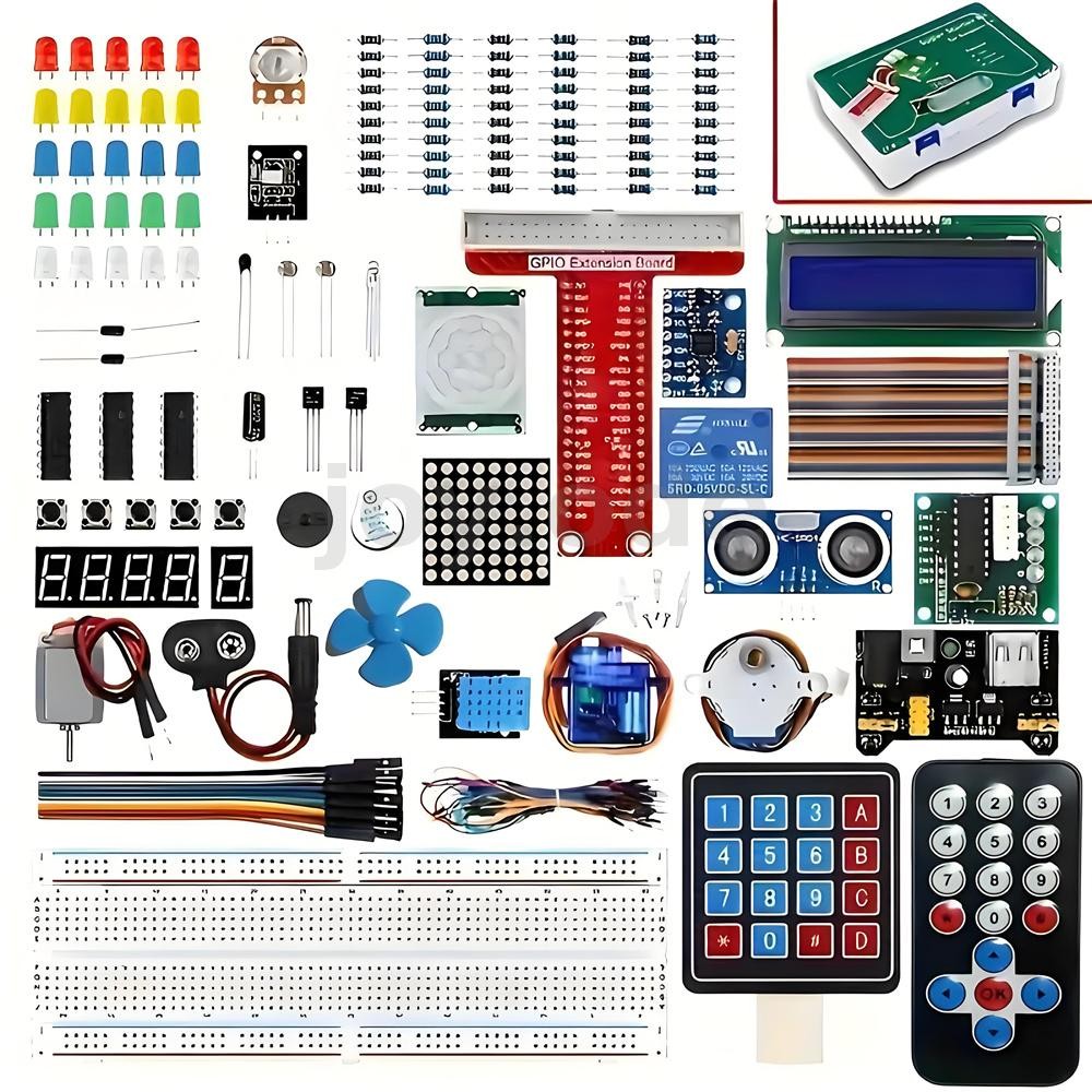 Raspberry Pi 4 Ultimate Starter Kit เข้ากันได้กับ UNO R3 RFID รวมถึง GPIO Extension LCD1602 Ultrasonic Sensor Servo มอเตอร์ และอื่นๆสําหรับโครงการ DIY