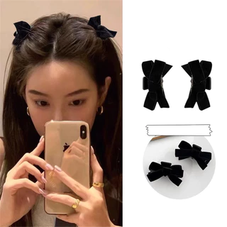 โบว์กํามะหยี่ด้านขนาดเล็กผมม้ากิ๊บหญิงฤดูร้อนเจ้าหญิงหัวคลิป ชม. หูฟัง