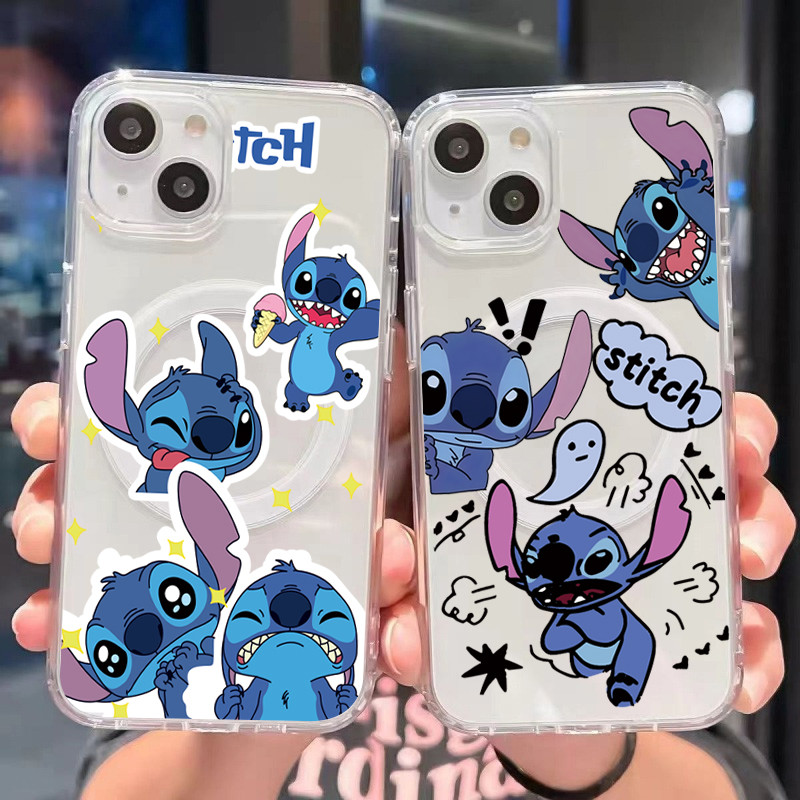 แม่เหล็ก เคสใสกันกระแทก เคสสําหรับไอโฟน11 เคสชาร์ได้ สำหรับ IPhone 13 15 8 7Plus 14 12 11 16 Pro MAX ชุดตะเข็บ