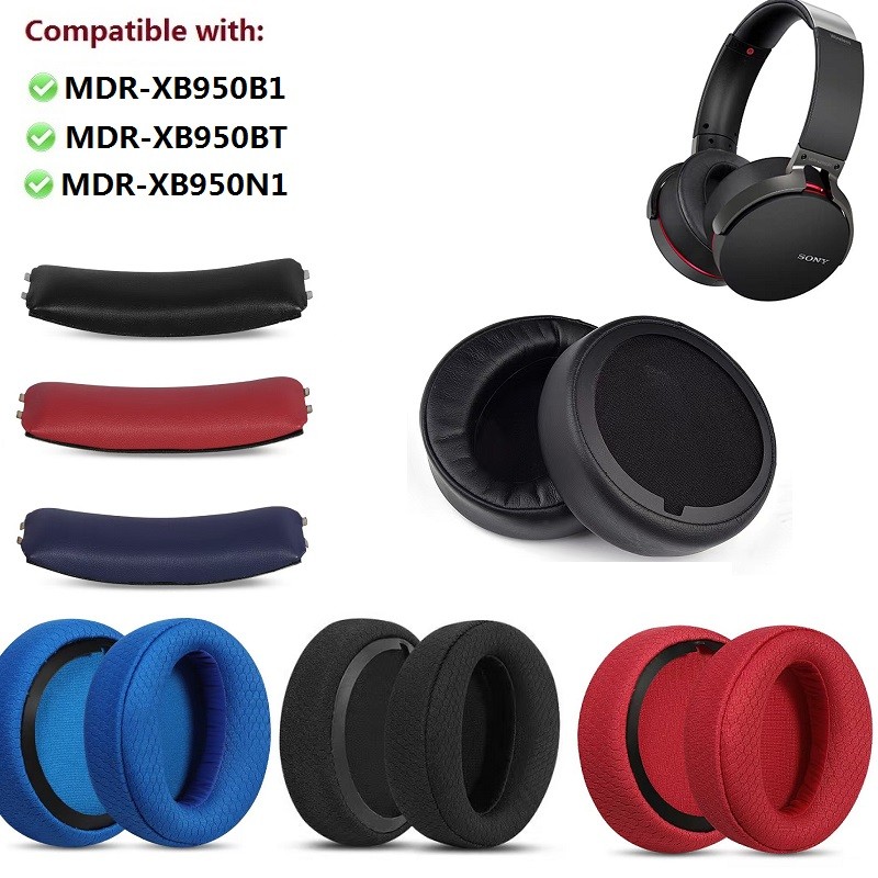แผ่นรองหูฟังสําหรับ SONY MDR-XB950b1 MDR-XB950BT MDR-XB950N1 หูฟังเปลี่ยนคุณภาพสูง earmuff หมอนหูแถบคาดศีรษะเบาะ