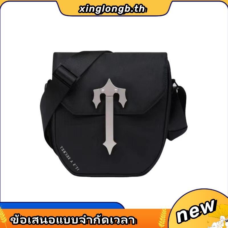 TRAPSTAR LONDON Bag Trapstar กระเป๋าสะพายไหล่ เมสเซนเจอร์ โลหะ สีเงิน สไตล์ลอนดอน สําหรับผู้ชาย