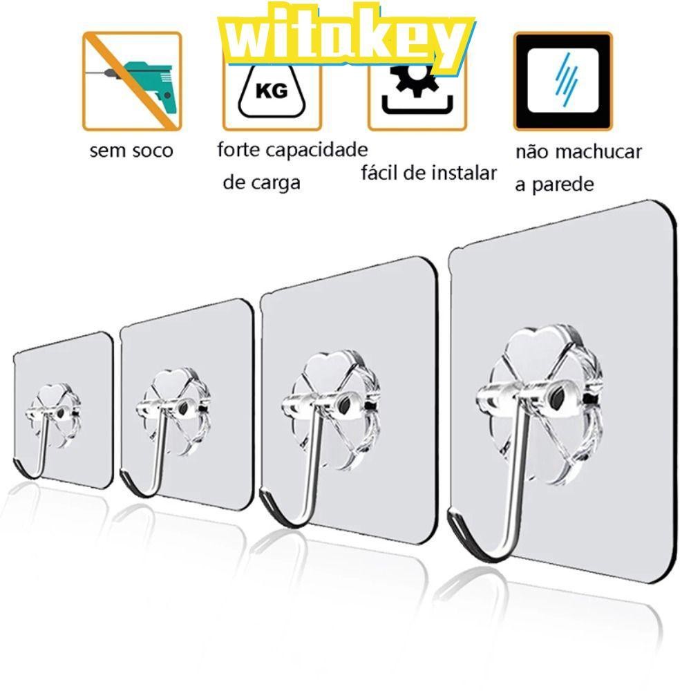 WITAKEY 1/3PCS Self-กาวตะขอ,โปร่งใสอเนกประสงค์ไม่มีรอยต่อตะขอแขวน,ห้องครัวห้องน้ํา Strong Heavy Load Punch-ฟรีแขวนผนังประตู