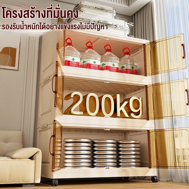 ตู้เก็บของ【80cm】ตู้เก็บของขนาดใหญ่ ตู้เก็บของอเนกประสงค์ ตู้เก็บของพลาสติก แข็งแรงทนทาน รับน้ำหนักได้ 350 KG - รูปที่ 2