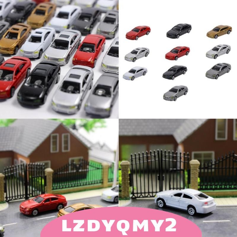[Lzdyqmy2] 10x HO Scale Model Mini Car Toy 1/87 Building Train Scenery รถไฟทิวทัศน์