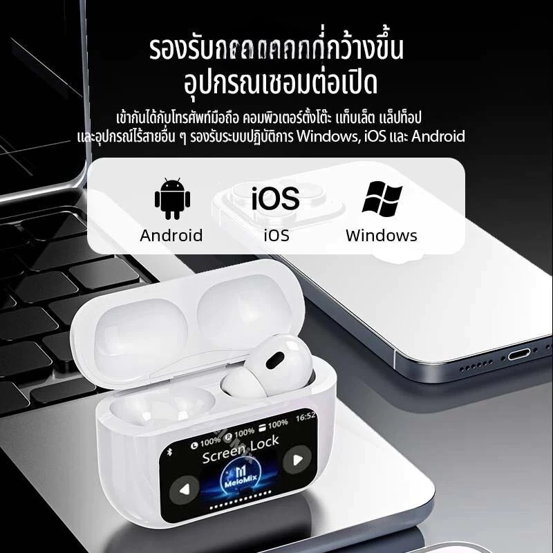 A9 Pro หูฟังบลูทูธ 5.4 จอ LCD ตัดเสียงรบกวน thumbnail 9