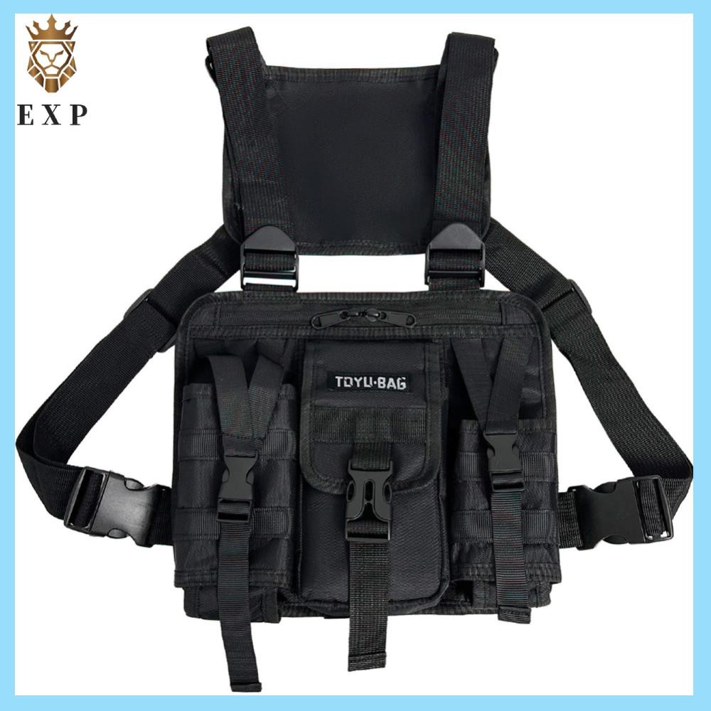 [explosion1.th] 🚚จากกรุงเทพฯ🚚Molle กระเป๋าคาดหน้าอกผ้า Oxford Molle ไหล่เสื้อกั๊กกระเป๋าปรับได้หลายกระเป๋าน้ําหนักเบาสําหรับอุปกรณ์ตั้งแคมป์กลางแจ้ง