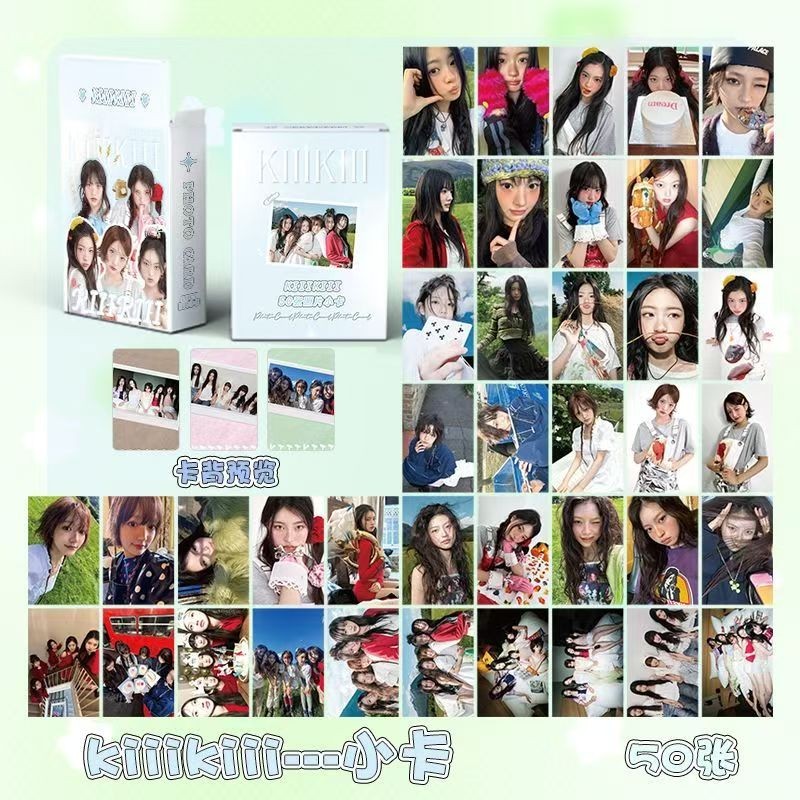 [50 ชิ้น] โฮโลแกรม Photocard Kiikii Glitter Holo Lomo Card Photo Card Kpop Lomocard Kpopers Photocar