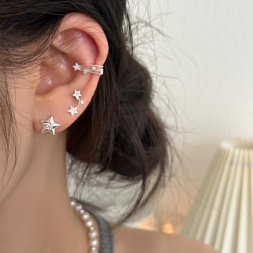 Shiny Star Stud ต่างหูสําหรับผู้หญิง Elegant Zircon Rhinestone Mini Star Earrring สาววันเกิดแฟชั่นเครื่องประดับของขวัญ