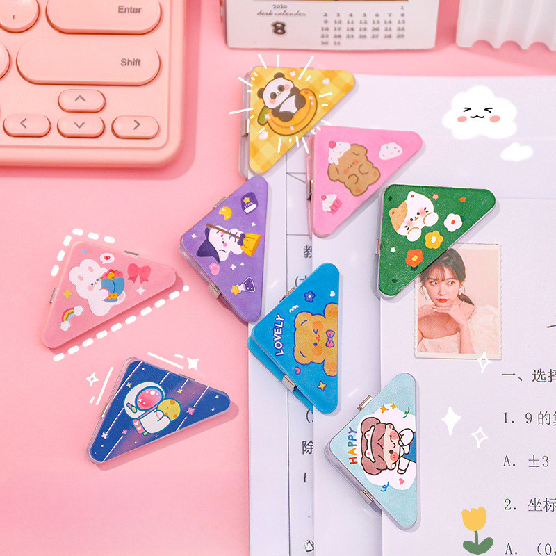 K&S✨คลิปหนีบกระดาษ สีพาสเทล คลิปมุม ที่หนีบกระดาษ คละสี