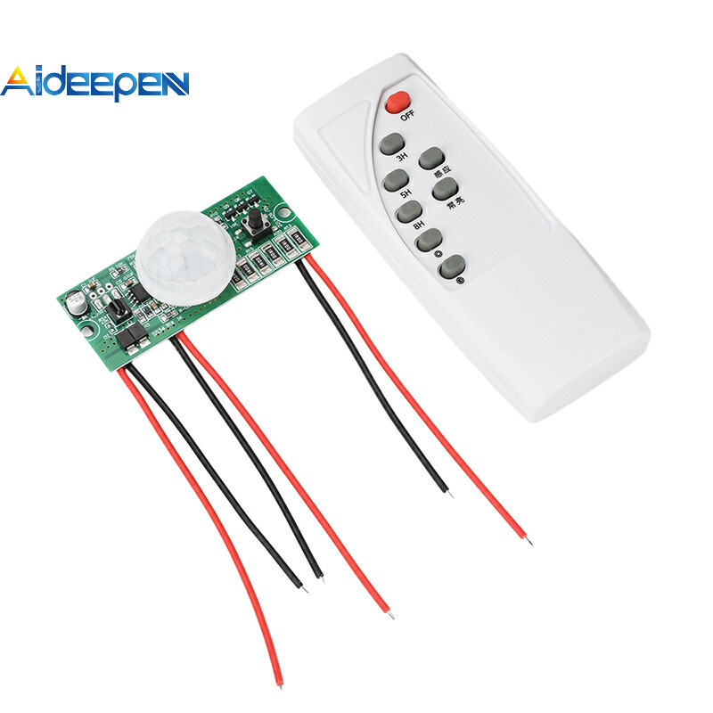 AIDEEPEN รีโมทคอนโทรล + แผงวงจรไฟพลังงานแสงอาทิตย์เหนี่ยวนําร่างกายมนุษย์ 3.2V3.7V ไม่มีแบตเตอรี่