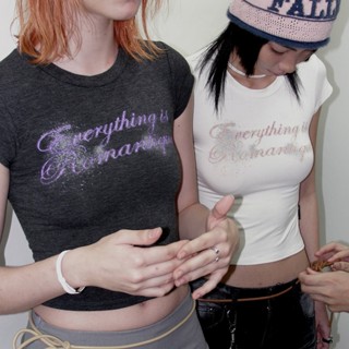 (จัดส่งตลอด 24 ชั่วโมง）Angle Official สไตล์เกาหลี TOP y2k แฟ…