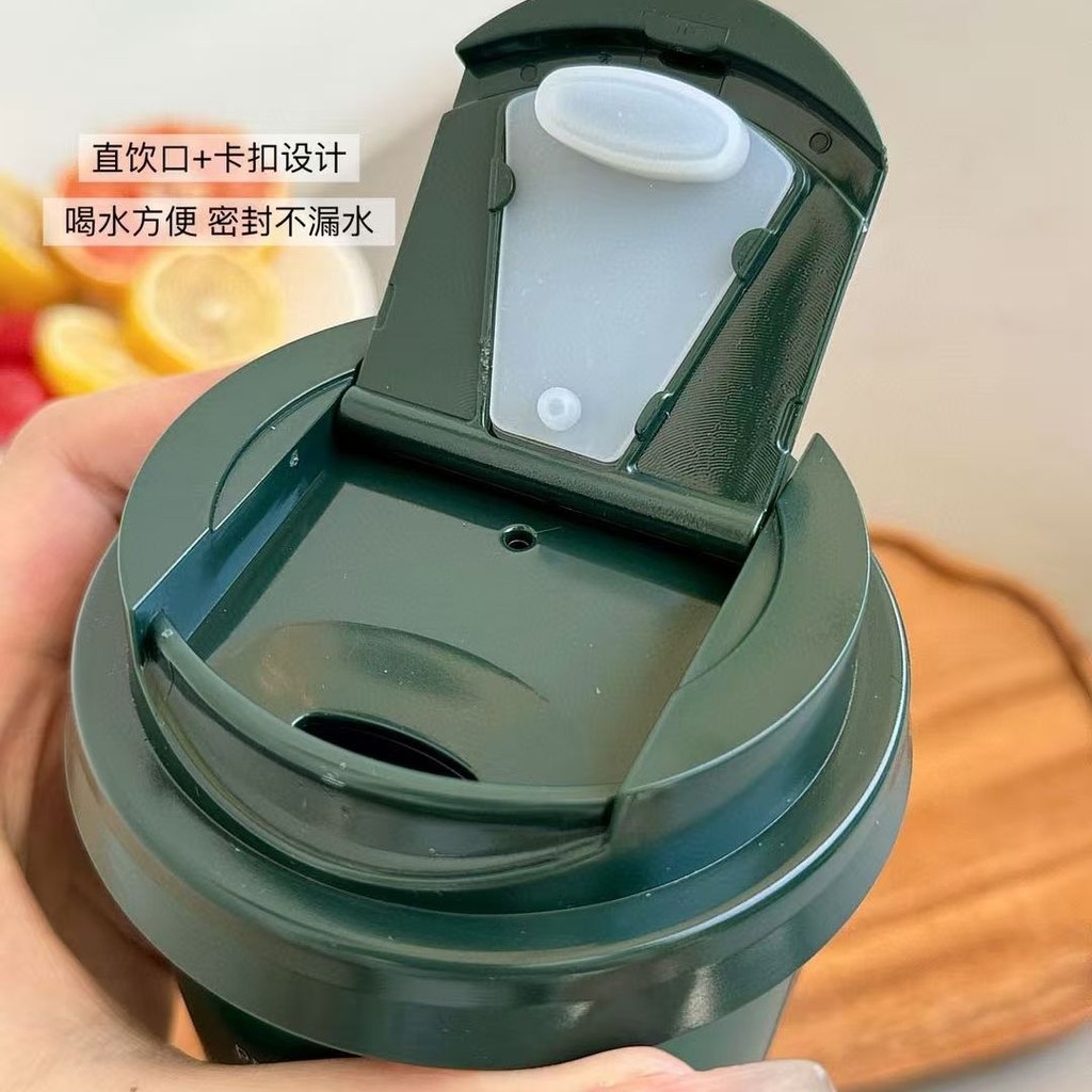 Starbucks Cup Peanuts ร่วมแบรนด์ 384ml ถ้วยกาแฟทองสีเขียวเข้ม ถ้วยเก็บความร้อนสแตนเลส ถ้วยน้ําในรถยนต์ - รูปที่ 2