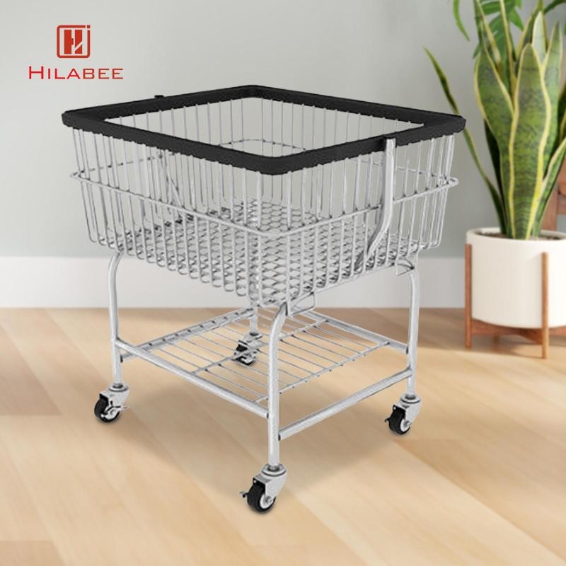 [hilabee] ตะกร้าซักผ้า Rolling Laundry Cart ห้องนอนเชิงพาณิชย์ห้องเก็บของบ้านหอพัก Washroom ประหยัดพื้นที่ Organizer