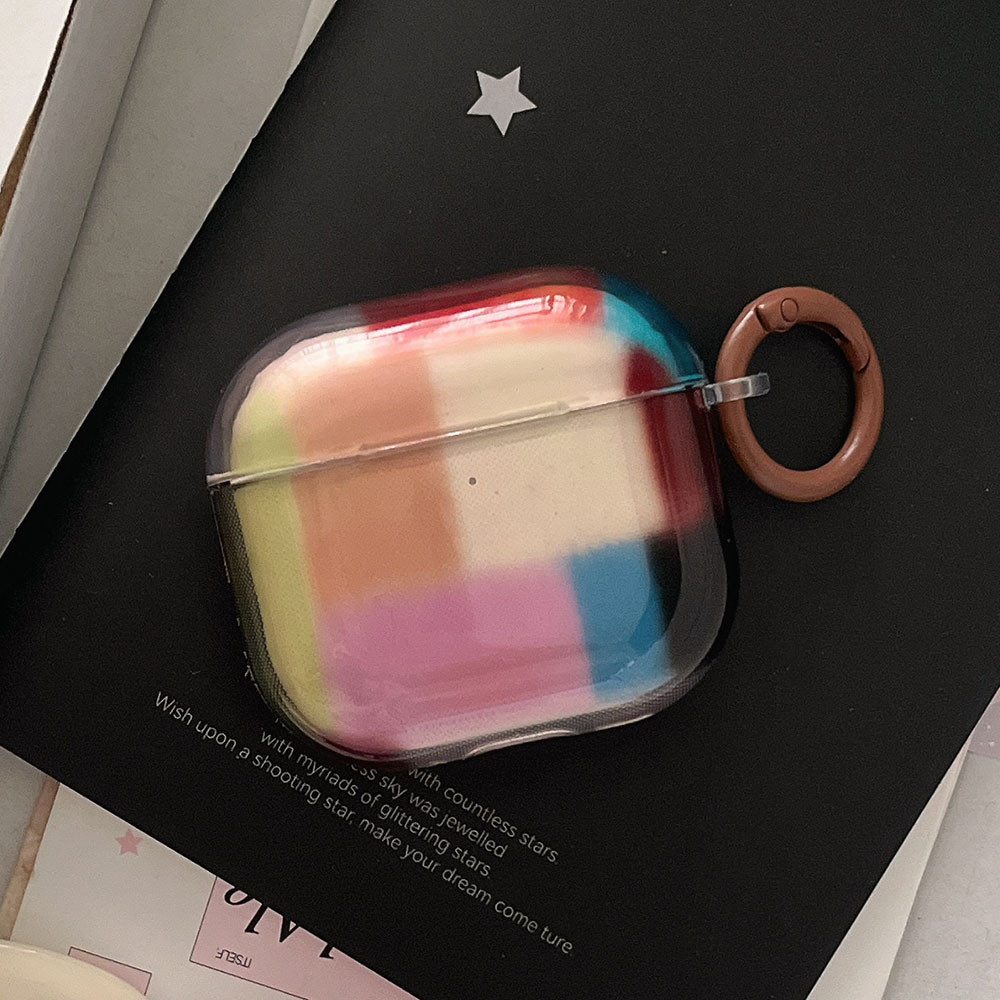 สีฟ้าสีชมพู Splicing สีตารางสําหรับ Airpods Pro3 2025 Pro