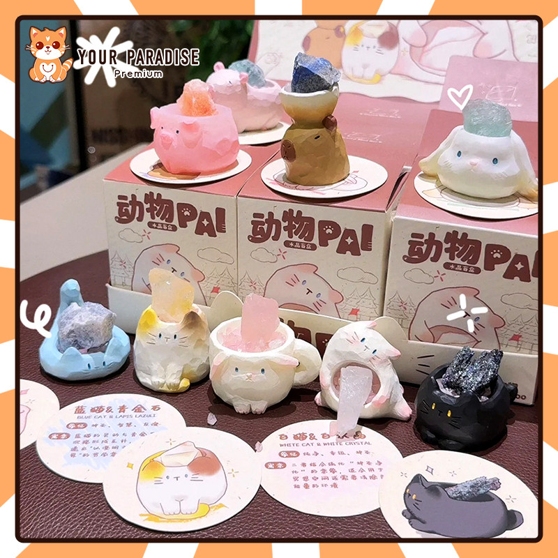 Surprise Cat Crystal blind BOX 2.0ของเล่นรูปสัตว์ Home Desktop ตกแต่งตุ๊กตาน่ารักรุ่นเครื่องประดับ Cure เรซิ่นวันเกิดของขวัญผู้หญิง