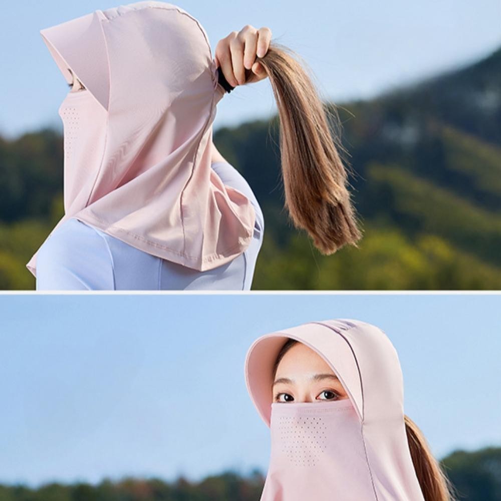 Cycling sun protection sun protection protection mask hat integrated neck veil summer ice silk