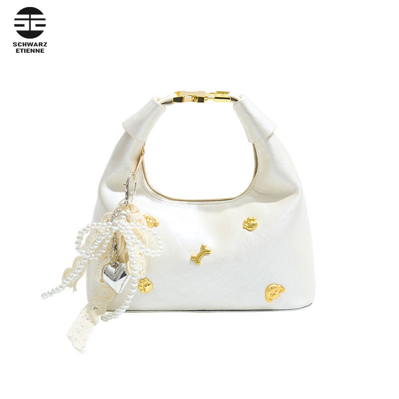 SCHWARZ ENTEN Pearl Bow Womens Cross-Body Bag ประณีตมัลติฟังก์ชั่น Tote