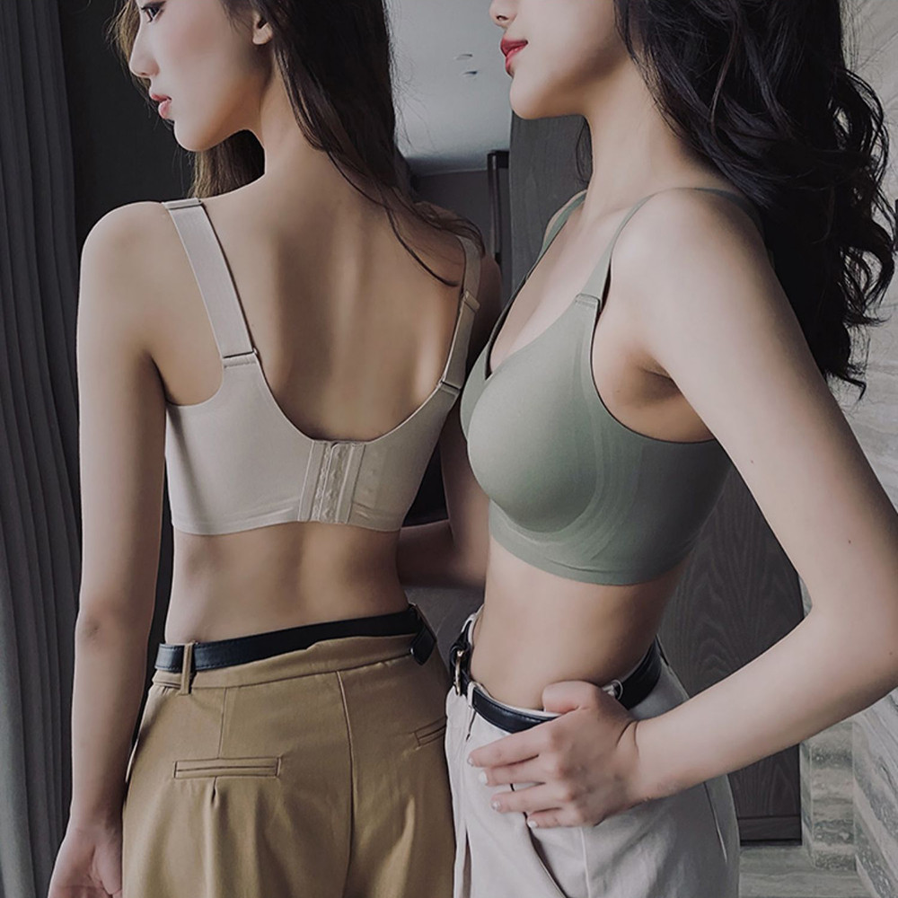 เสื้อชั้นในผู้หญิง ไร้ขอบไร้รอยต่อ ลดการกดทับ ฟองน้ำในตัวบาง เนื้อผ้านุ่มใส่สบาย size M-3XL NY088