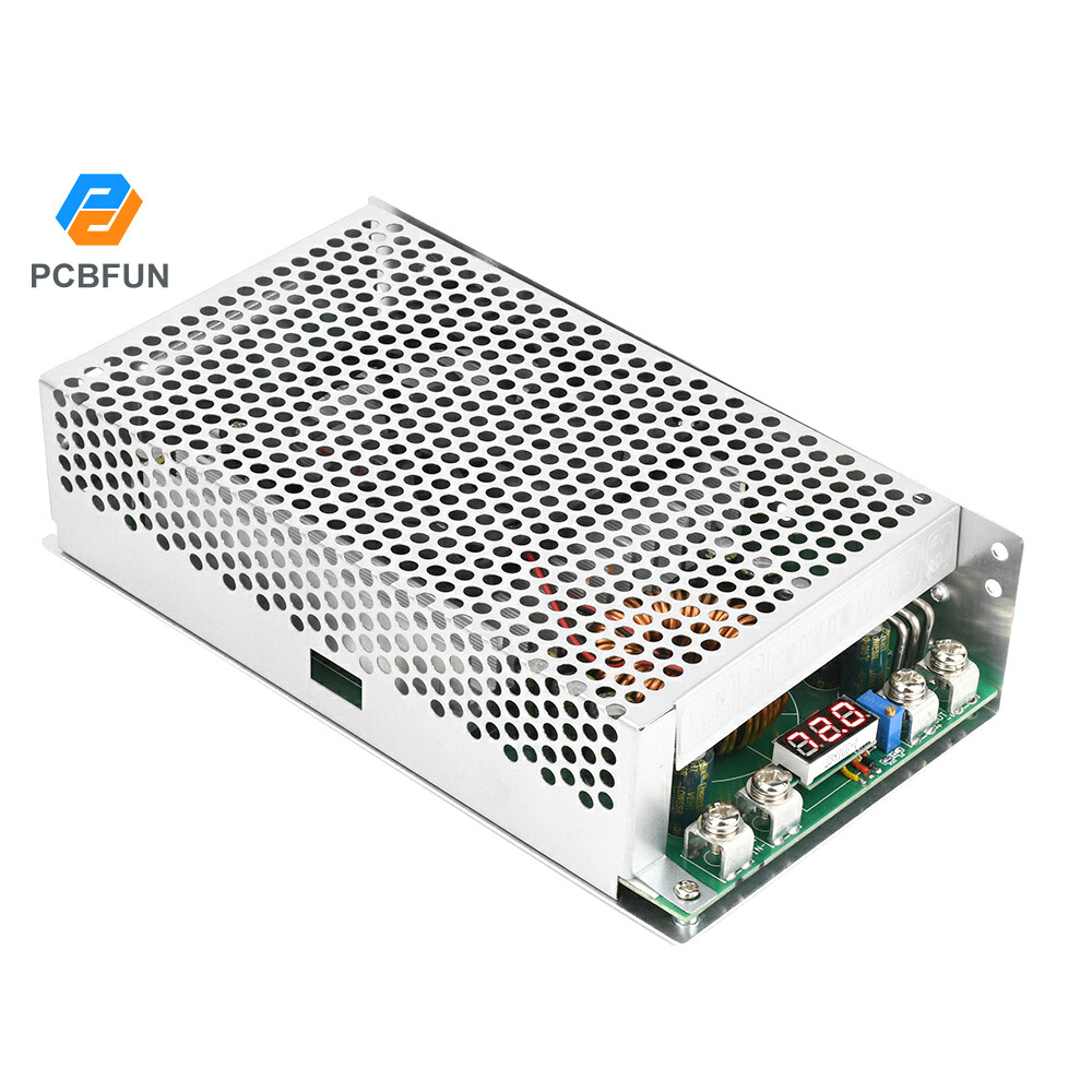 Pcbfun DC-DC 15-90V ถึง 2.5-72V โมดูล Buck ปรับตัวควบคุมโมดูลแหล่งจ่ายไฟพลังงานสูงพร้อมจอแสดงผลสีแดงดิจิตอล 1500W 50A
