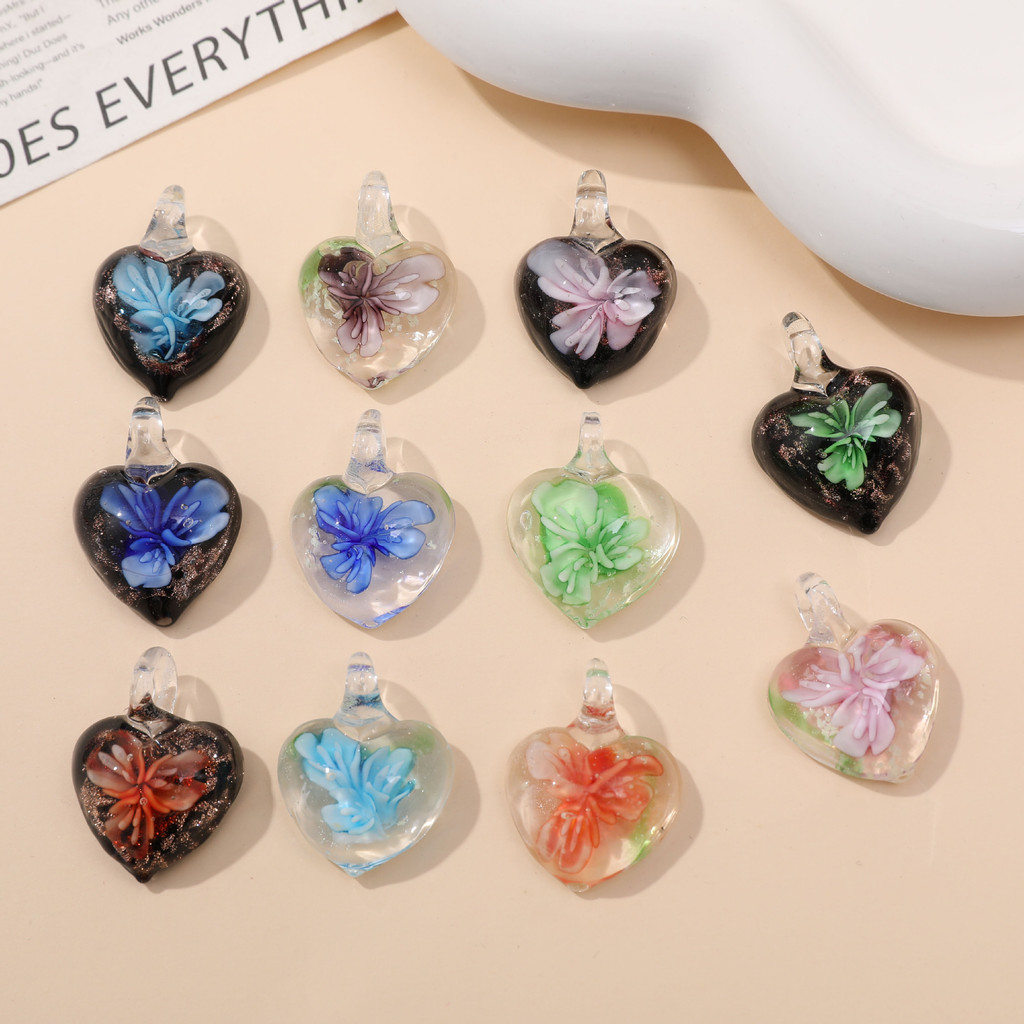 เวอร์ชั่นเกาหลี Creative Luminous Glass Love แก้วคริสตัลดอกไม้สไตล์ DIY All-Match เครื่องประดับสร้อยคอจี้อุปกรณ์เสริมหญิง