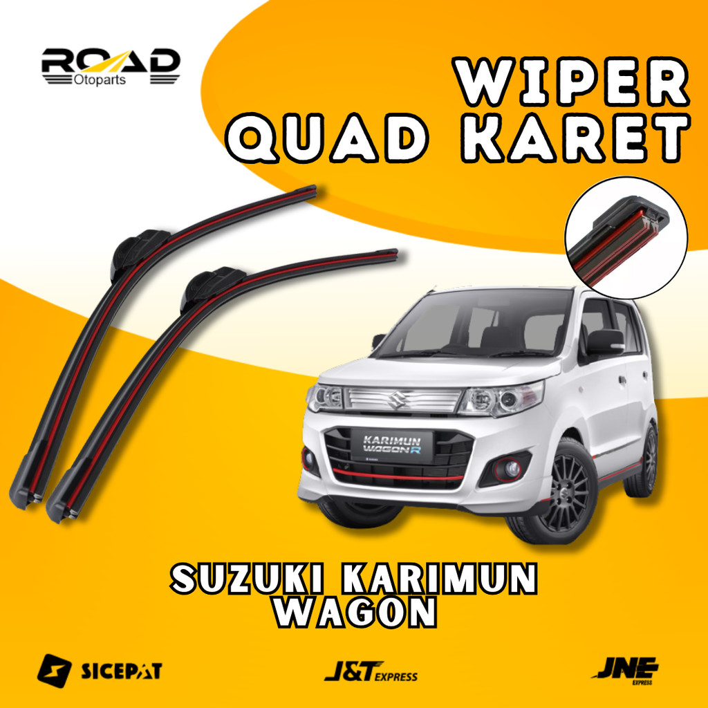 ที่ปัดน้ําฝน Quad ยาง 4 ชั้นสําหรับ Suzuki Karimun Wagon R Frameless Quad Blade รุ่น 4 ยาง 1 ชุดซ้าย