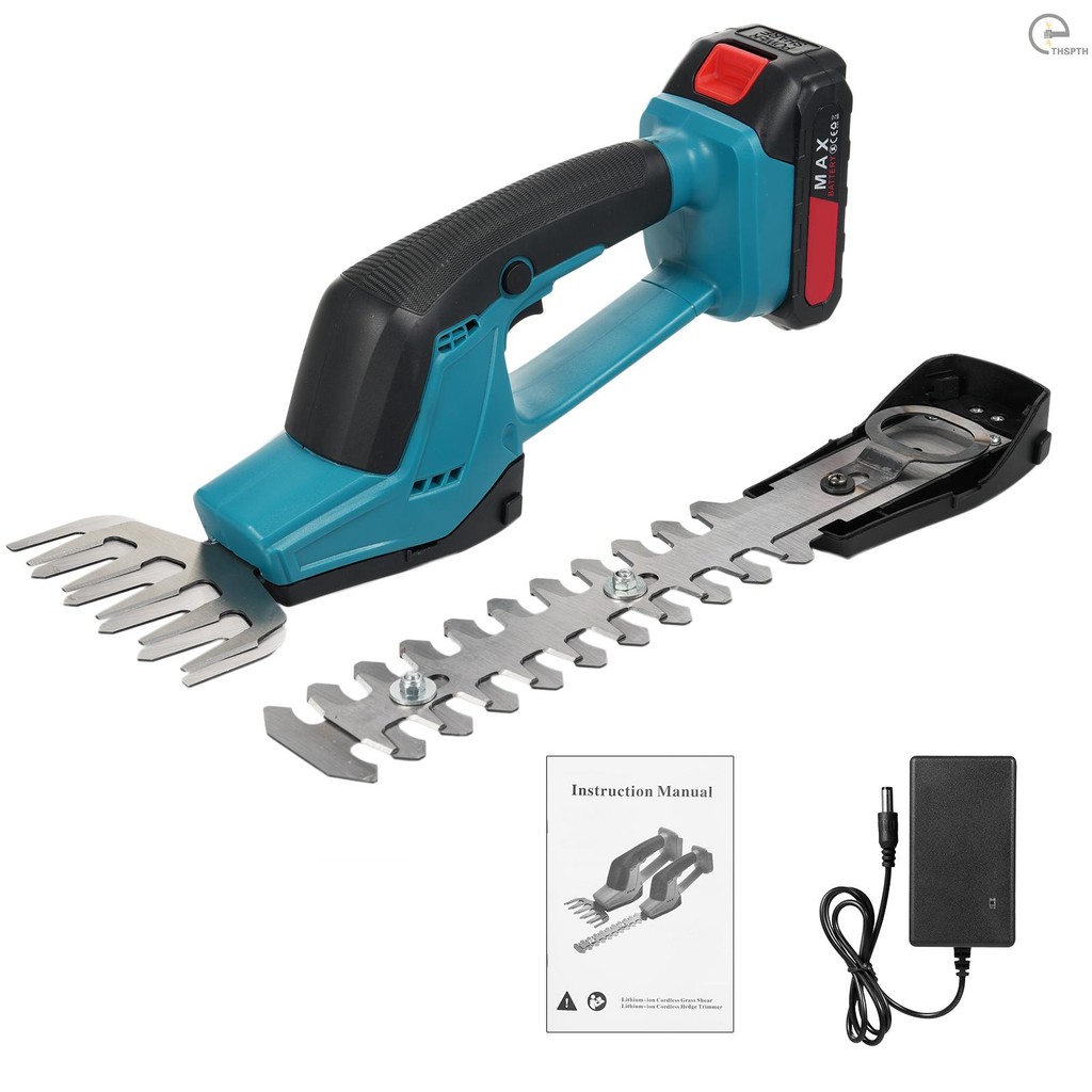 แบตเตอรี่ลิเธียมไร้สาย Hedge Trimmer มือถือ Dual-Purpose Hedge Trimmer 21V แบตเตอรี่ Bush Trimmer ไฟ