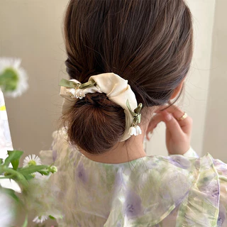 Fairy Lily of The Valley ดอกไม้เชือกผมผูกผมยางรัดหัวเชือก Scrunchies