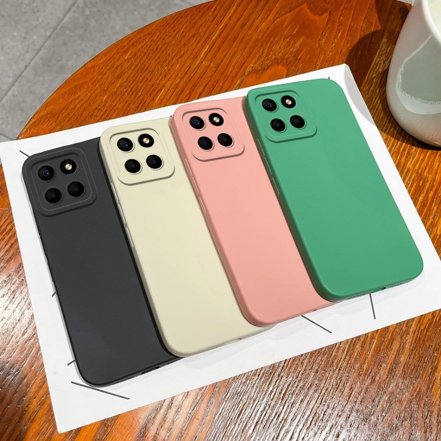 Soild สีสําหรับ Honor X8 X8A X8B X7 X7A X6 X6A XAS X5 เคสโทรศัพท์ซิลิโคนเหลวนุ่มกันกระแทกฝาหลัง Capa – โปรปัง