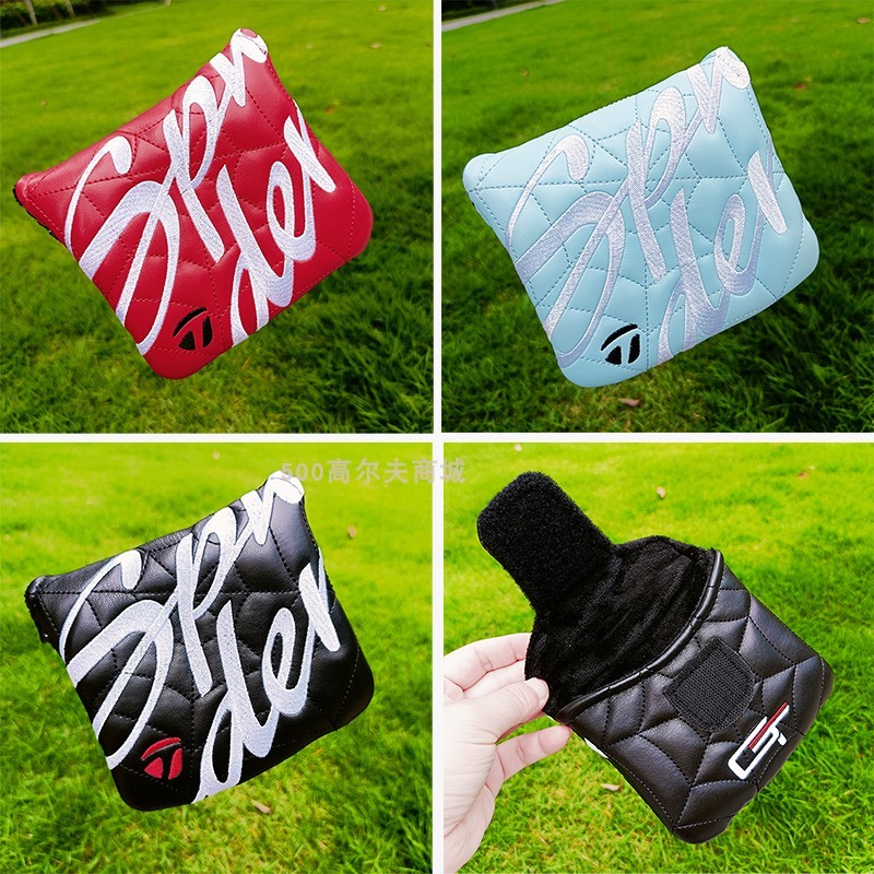 Taylormade Spider Golf Putter Cover คลาสสิกหนัง PU นุ่ม Velcro ปิดปกติ Mallet Club Head Covers