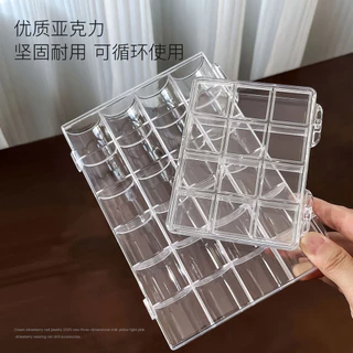 ความโปร่งใสสูงอะคริลิกล่องเครื่องประดับเครื่องมือทําเล็บ24ช่องกล่องกันฝุ่นกันน้ําแสดงได้สะดวกกล่องเก็บ