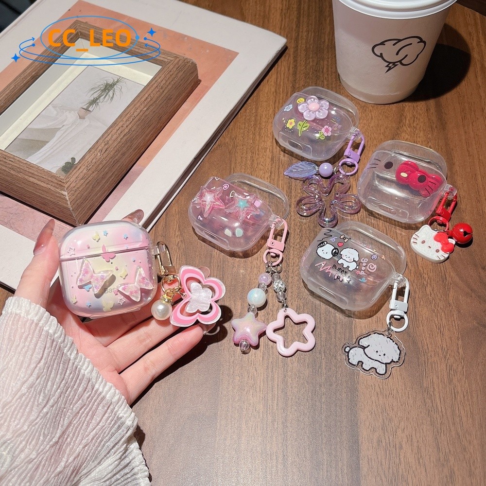 For Baseus Bowie E3 Case Cute Butterfly Pendant Baseus W04(2023) Cartoon Transparent Soft Case Baesu