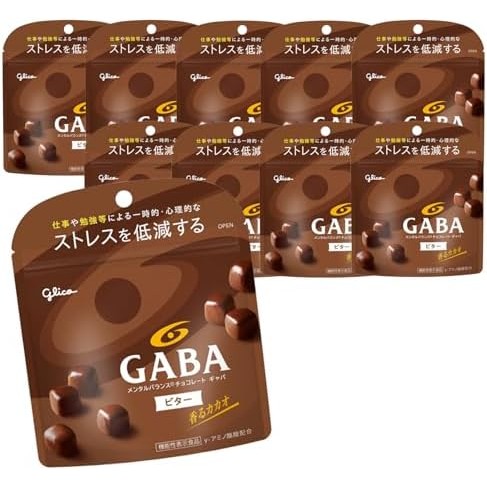 Ezaki Glico GABA Bitter Chocolate Stand Pouch 51g x 10 ซอง ขนมหวาน ขนมหวาน ช็อกโกแลต ช็อกโกแลตของว่า