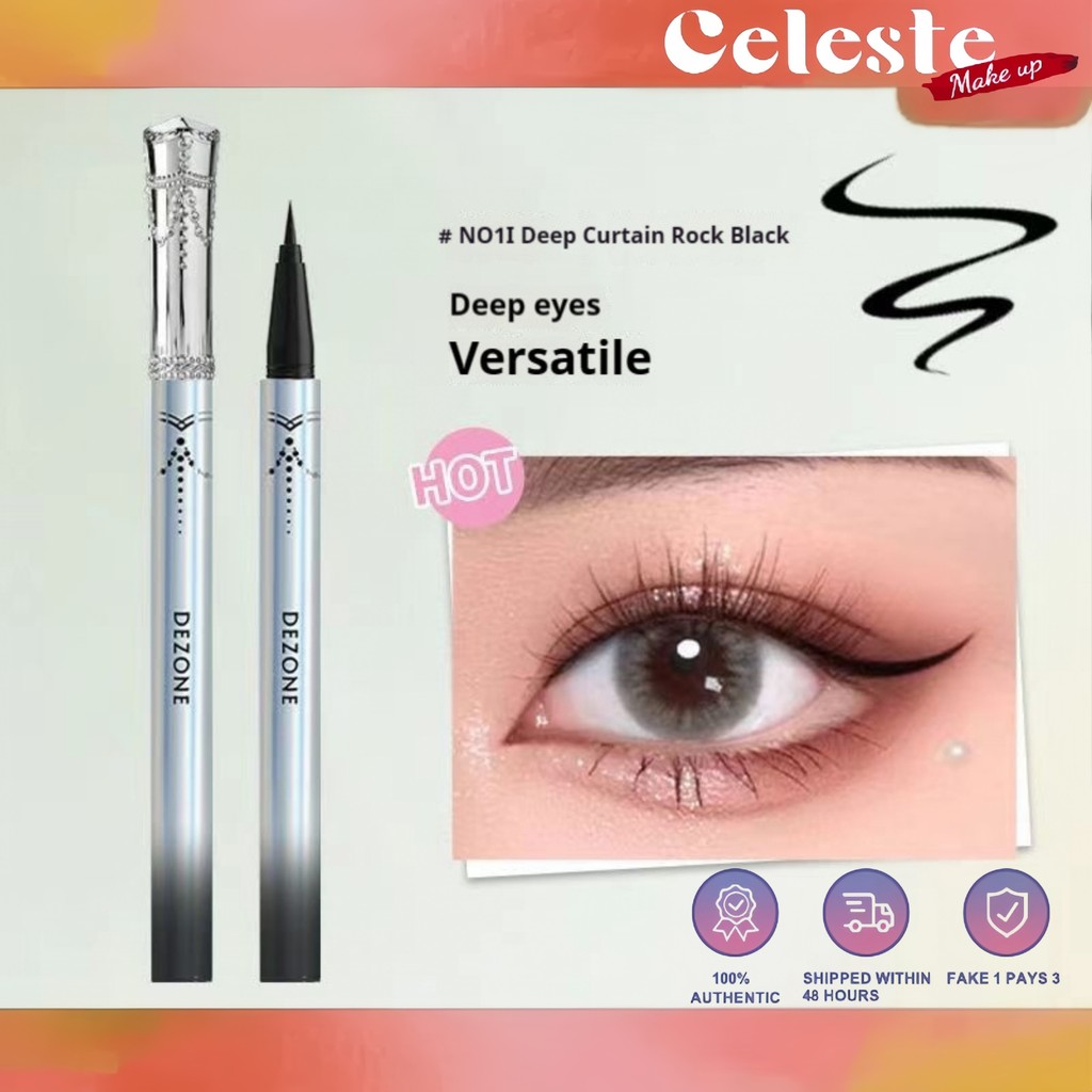Dezone Liquid Eyeliner Pen Dezone กันน้ําและกันเหงื่อ Long-lasting Eyeliner Eye Makeup Quick Dry Thi